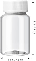 minkissy Pet Clear Plastic Pill Bottles with Screw Caps 3.14X1.77X1.77 Inch Medicine Storage Containers for Tablets Capsules and Liquids Leakproof Dispenser for Travel and Home Use