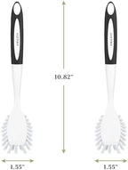Amazer Dish Brush with Handle, 2 Pack Kitchen Scrub Brushes for Cleaning, Dish Scrubber with Stiff Bristles for Sink, Pots, Pans