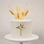 10pcs of Acrylic Religious Cake Topper - Dove and Cross,Holy Spirit Topper, Confirmation Topper (Gold Mirror)