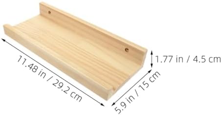 FRCOLOR Wood Floating Shelf Wall Mounted Display Rack 30x15cm Compact Mini Wall Storage Shelf for Bedroom Living Room Small Item Organizer