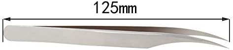 Utoolmart 125mm Professional Stainless Steel Precision Tweezers Dolphin-shaped Tip Tweezers for lash Extensions Square Box 1pcs