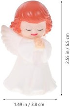 Zerodeko Vinyl Angel Figurines Pair Boy and Girl 2.56 Inch Mini Sculptures for Birthday Cake Toppers and Home Desktop Ornaments Party Decorations
