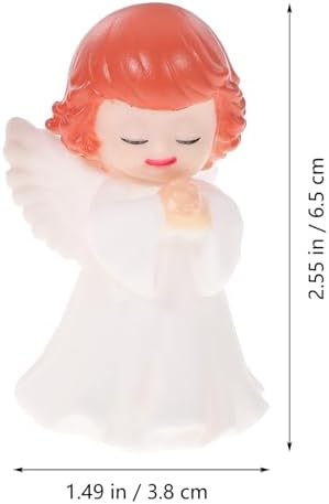 Zerodeko Vinyl Angel Figurines Pair Boy and Girl 2.56 Inch Mini Sculptures for Birthday Cake Toppers and Home Desktop Ornaments Party Decorations