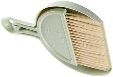 Tyenaza Mini Brush Dustpan Set, Mini Broom Dustpan Set Smile Face Plastic Handheld Efficient Cleaning Portable Tiny Brush Dustpan for Tabletop Office(Green)