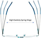 DXYXYO Half Moon Reading Glasses for Women Men Small Semi Frame Metal Spring Hinge Readers