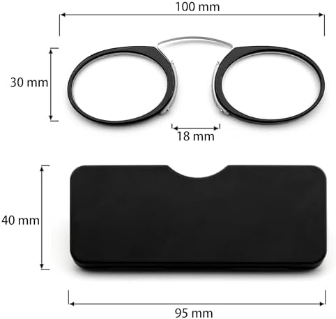 Armless Thin Reading Glasses - Clip on Nose Readers Mini Slim Lightweight for Men Women