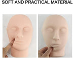 Teaching Model,Injection Training Silicone Mannequin Face Model，Head Model for Micro-Plastic Teaching，Soft Material,Suitable for Practical Training of Medical Students, D