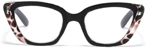 LJCZKA Cat Eye Blue Light Blocking Glasses Women Computer Eyeglasses Anti Eyestrain Anti Glare Cateye Thick Frame Glasses