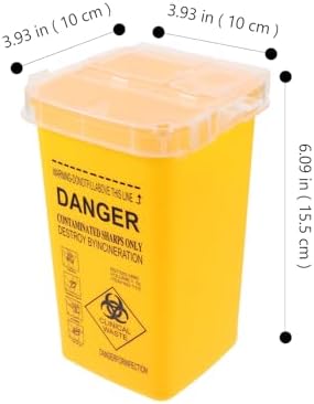 Ciieeo Blade Dispenser Case Disposable Razor Blade Disposal Case Barber Shop Storage Bank Container for Used Razor Blades Broken Cutter Devices Old Waste Blades Yellow