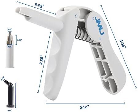 JMU 2 Pack Dental Composite Gun Dispenser Applicator Autoclavable, Comes with 10 Unidose Copsules Cartridge Tips, Plastic Caps