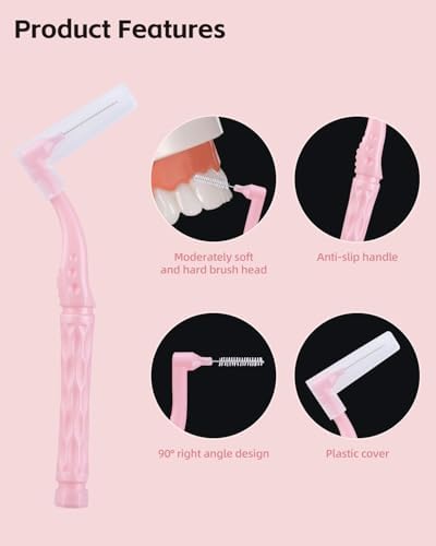50 PCS Braces Brush for Cleaner, Interdental Brushes, Dental Brushes Between Teeth, Braces Flossers, 5 Colors for Dental Tooth Flossing Head Teeth Cleaning Tool