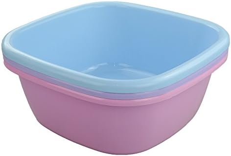 12 Quart Plastic Square Washbasin, Set of 3