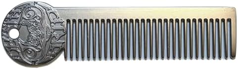Metal Mustache & Beard Comb – Dual-Sided Pocket Comb for Men, Fine & Wide Teeth for Precise Styling – Durable, Compact, Travel-Friendly Grooming Tool for Facial Hair Care
