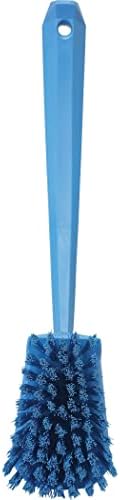 Vikan-41863 Long Handle Brush, 16"L, Stiff - Blue