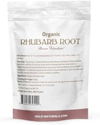 Halo Naturals Organic Rhubarb Root Cut & Sifted, 4 Ounces (Rheum palmatum) USDA Certified | Resealable Pouch| Packaged in The USA