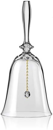 Barski - European Quality Glass - Bell - 7" H with Gold Chain for Clapper - Glass Crystal - Made in Europe