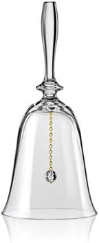 Barski - European Quality Glass - Bell - 7" H with Gold Chain for Clapper - Glass Crystal - Made in Europe