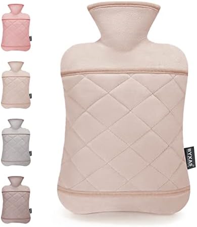Hot Water Bag with Cover–2.0L BPA Free PVC Hot Water Bottle Odorless Superior Material Hot Water Bottle Bag-Light Pink