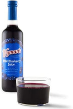 Wyman's Wild Blueberry Juice, 100% Juice, No Sugar Added, Not From Concentrate, Glass Bottled, 500mL (3 Pack)