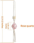 Crystal Car Hanging Ornaments Rose Quartz Healing Crystals Window Car Decorations Christmas Tree Hanging Ornaments Good Luck Home Decoration
