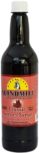 Bajan Sorrel Syrup 1000 ml (Windmill), Flavor of Barbados (1 liter) (1 liter)