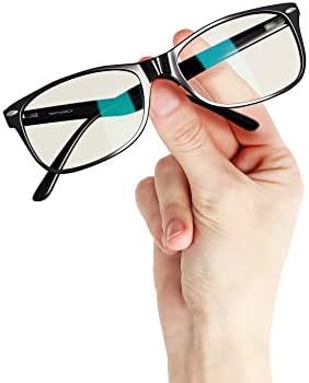 Swanwick Blue Light Blocking Glasses for Women, Men Anti Eyestrain Headache for Computer, Gaming, TV, Phone Screen. Sleep Aid. Classic Day Swannies (Small, Black)