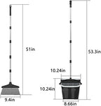 Broom with Dustpan Combo Set 54" Long Handle Angle Broom and Dust Pan for Home Office Cleaning Sweeping (Black and Grey)