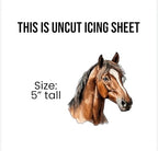 Edible Horse Cake Topper, Brown horse, 5 Inches Tall, Uncut Icing Sheet