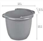 10 Qt. Spout Pail Classic Titanium,Gray Plastic Bucket with Pour Spout and Handle for Cleaning, Mopping, Gardening