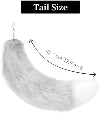 Fox Wolf Cat Ears and Tail Set Cosplay Costume Furry Fox Tail Keychain Therian Stuff Costume