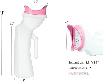 Female Urinal 1000ml/33oz for Women, Urine Bottle for Elderly Pee in Bed, Pee Bottle for Urine Collection in Hospital or Camping，Reusable Chamber Pot