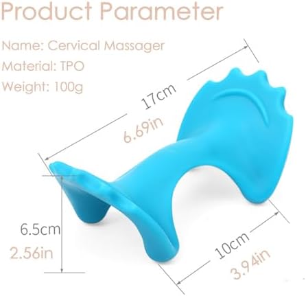 Manual Portable Neck and Cervical Massager Office Acupressure Head and Neck Fatigue Relief Massage (Blue)