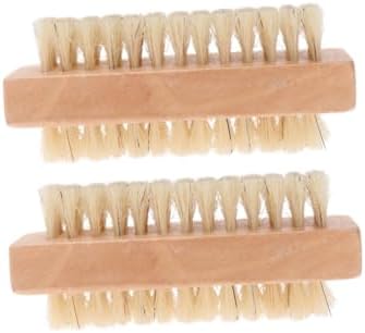 minkissy 6pcs Double Sided Nail Brush Soft Bristles for Nail Cleaning Exfoliating Comfortable Grip for Cuticle Fingernail Scrubbing for Spa and Home Manicure