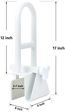 Butizone Bathtub Safety Rail, Medical Adjustable Tub Grab Bar Handle Clamp Safety Handrail Support for Seniors and Elderly