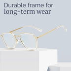 CCVOO Iconic Aviator Reading Glasses - Premium Readers in Gold/Black - UV & Blue Light Blocking Lenses