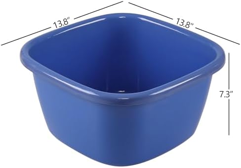 2-Pack Large Wash Basin, 18 Quart Plastic Dish Pan/Wash Tub