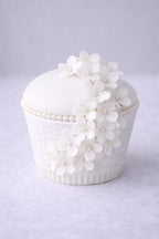 x100 Handcrafted Edible Wafer paper Blossom Flowers (Shiny white) 100 PK flower topper for cakes/wafer flower/winter wedding cake topper/cupcake topper /