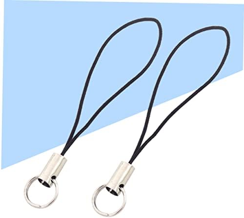KOMBIUDA 100pcs Smartphone Lanyard for Men Women Short Wrist Rope Comfortable Lightweight Digital Camera Self Timer Lever Black Braided Cord for Easy Carrying