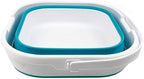SAMMART 9.5L (2.5 Gallon) Collapsible Rectangular Handy Basket/Bucket (White/Ceramic Blue)