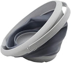 SAMMART 8.5L (2.2 Gallon) Collapsible Plastic Bucket - Foldable Round Tub - Portable Fishing Water Pail - Space Saving Outdoor Waterpot. Size 31cm Dia (Grey)