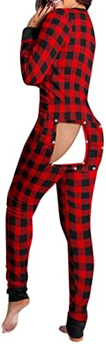 Women's Sexy Bodycon Romper Butt Button Back Flap Onesie Pajamas Bodysuit One Piece Jumpsuit