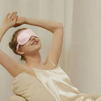 Sleep Mask for Women, Silk Eye Mask with Adjustable Strap Light Blocking Design Night Sleeping Blindfold, Soft Eye Shade Cover for Travel, Pink