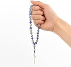 KIKILA Handmade 8mm Anglican Prayer Beads Rosary Natural Stone Beads with Cross Custom Rosary