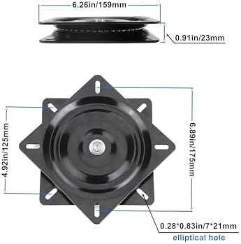 Heavy Duty Bar Stool Swivel Replacement for Recliner Chair & Bar Stool Square Swivel Furniture Replacement(Ball Bearing) (6 inch)