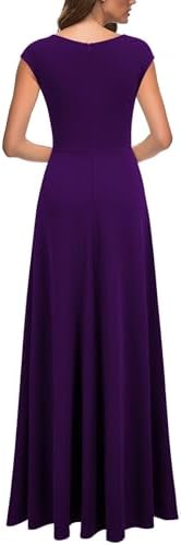 MUSHARE Women's Cocktail Dresses with Pockets Ruffled Sexy Split Party Long Formal Dress