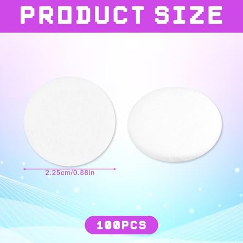Larrel 100 Pcs Round Aromatherapy Pad, 0.88in White Round Essential Oil Pads Aromatherapy Pad 2.25cm Replacement Refill Pads for Essential Oil Diffuser Necklace Humidifier Home Car