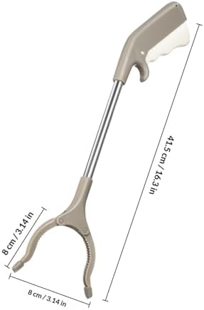 DOITOOL 40cm Stainless Steel Trash Picker Clamp, Rubbish Grabber Tool with Non-Slip Handle, Waste Pickup Tool for Sanitation and Outdoor Cleaning