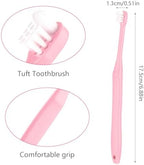 WLLHYF End Tuft Toothbrush, 4PCS Nylon Soft Bristle Tiny Small Tooth Brush, Hard to Reach Areas Dental Detail Cleaning for Adults-Around Crowns Bridges Implants