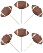 36Pcs American Football Cupcake Toppers Rugby Ball Cupcake Decorations Sport Ball Cupcake Toothpicks for Football Themed Baby Shower Kids Birthday Party Cake Decorations
