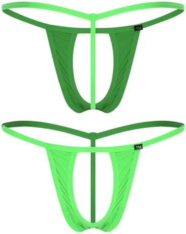 iiniim Mens Sexy Open Front Pouch Thongs Underwear G-string Hollow Out Jockstraps Briefs Lingerie